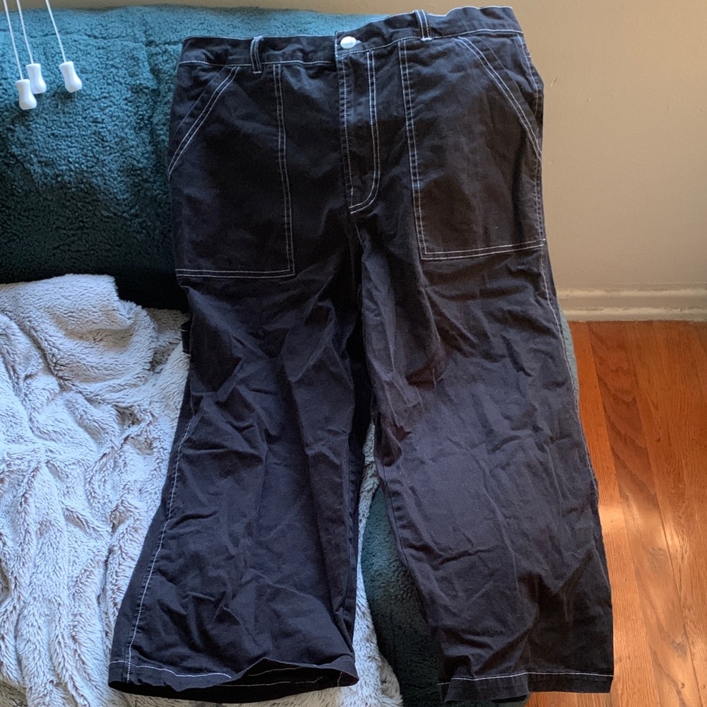 Wild Fable Dark Capris with White Stitching